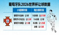 葡萄牙队 2026世界杯 让球数据